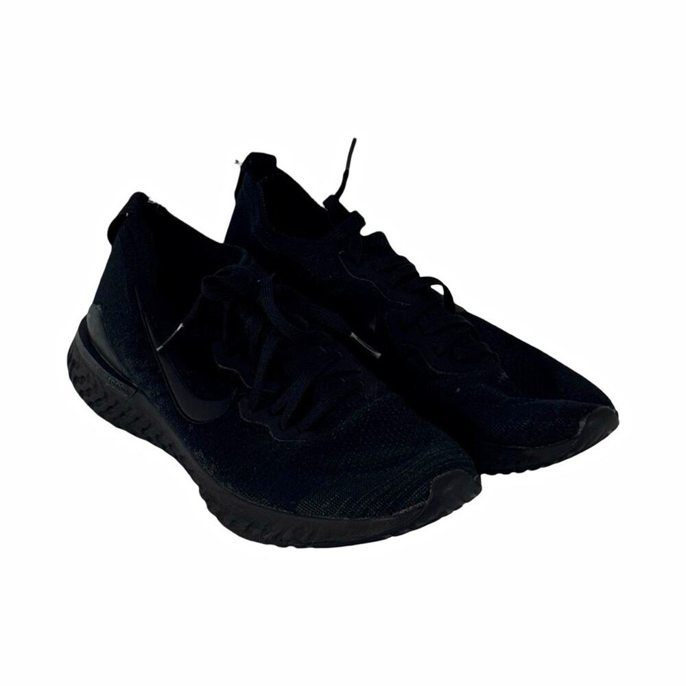 Nike Men's Black Low Top Lace-Up Athletic Sneakers Solid Rubber Outsole